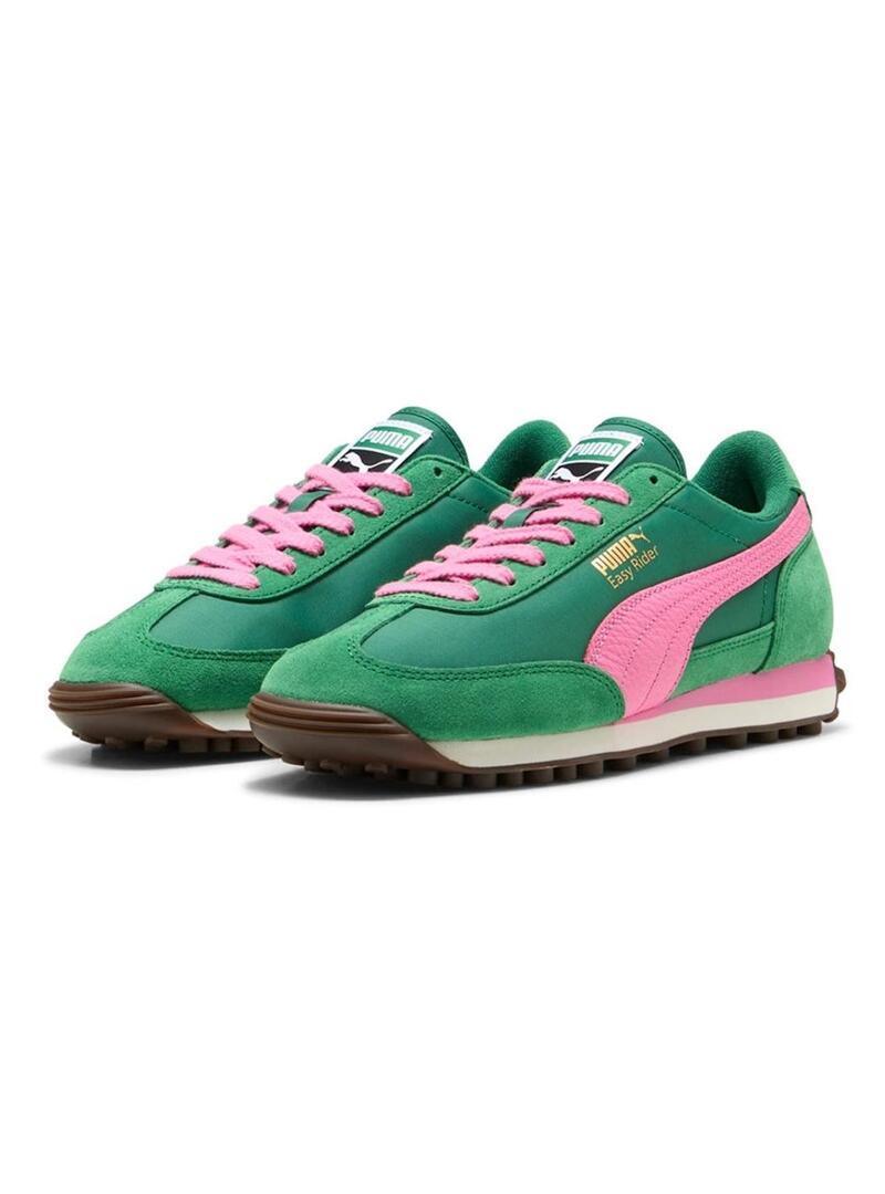 Sneakers Puma Easy Rider Vintage verde e rosa per donna.