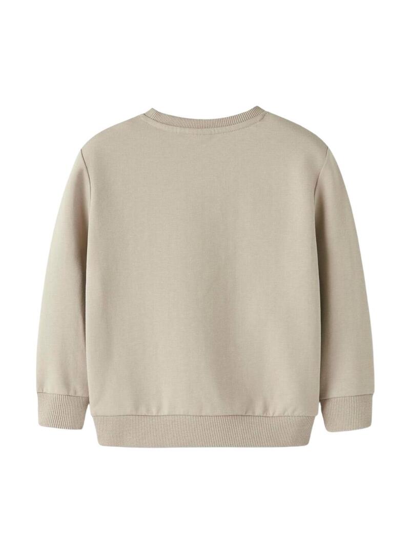 Felpa Name It Island Fossi beige per bambino