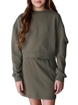 Set Mayoral gonna cargo e felpa verde bambina
