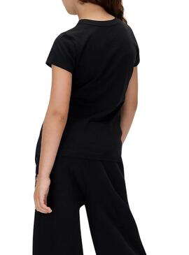 Maglietta Calvin Klein con logo Script nera per bambina.