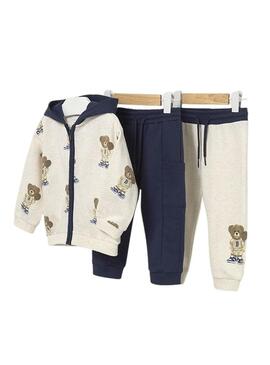 Tuta Mayoral 2 pantaloni stampati blu baby