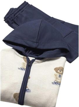 Tuta Mayoral 2 pantaloni stampati blu baby