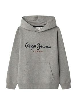 Felpa Pepe Jeans Art con cappuccio grigio bambino