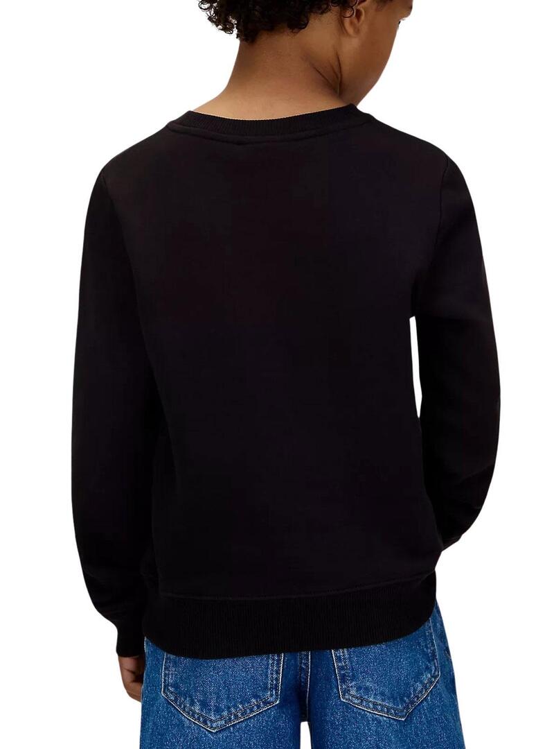 Felpa Calvin Klein Festive logo nera per bambino.