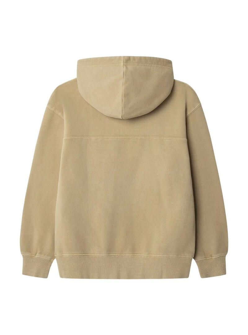 Felpa Pepe Jeans Timothy con cappuccio color tostato per bambino