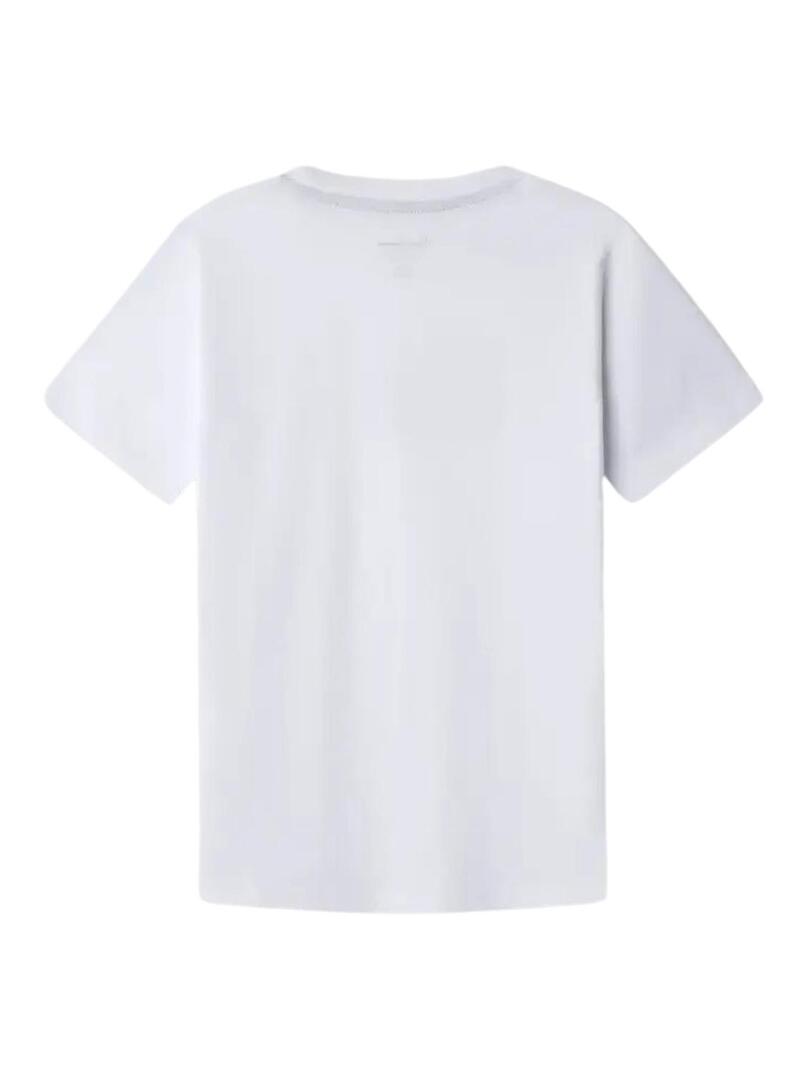 Maglietta Pepe Jeans New Art logo bianco per bambino