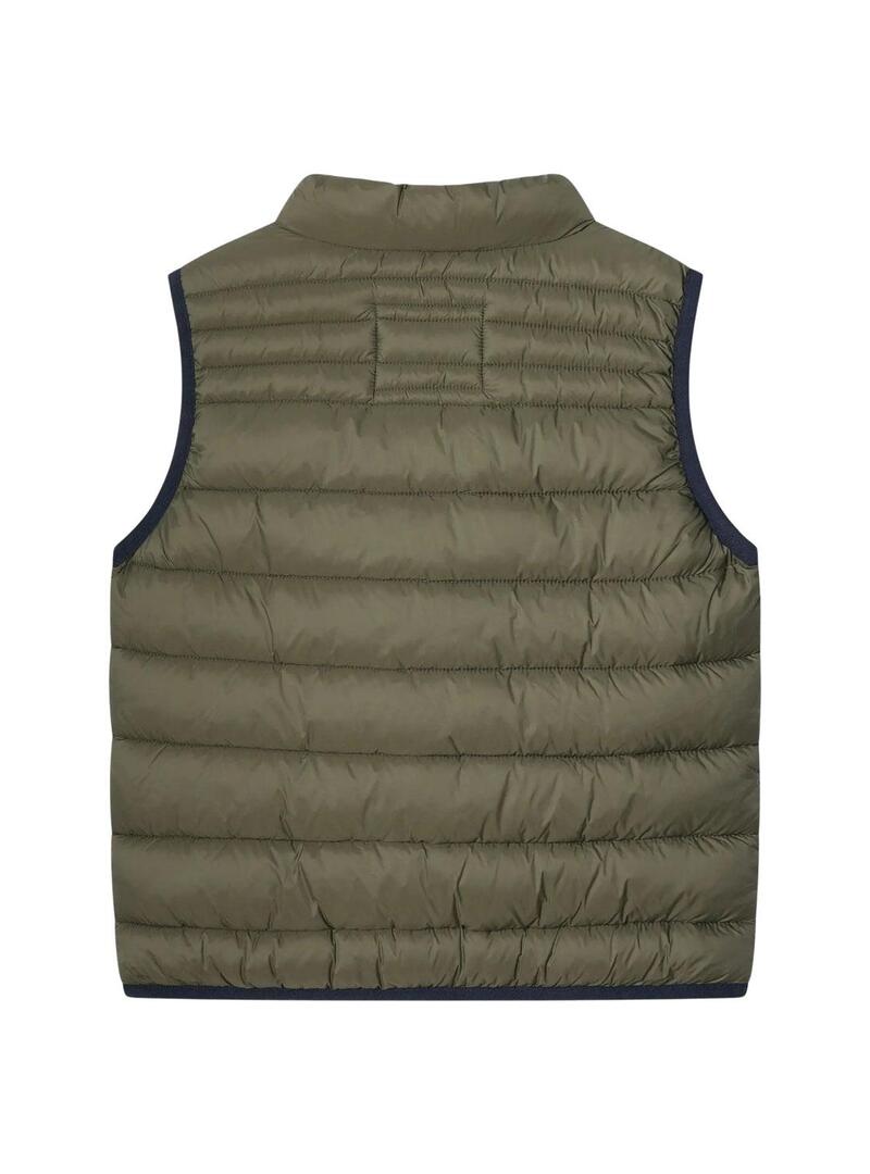Gilet Pepe Jeans trapuntato Ahron verde per bambino.