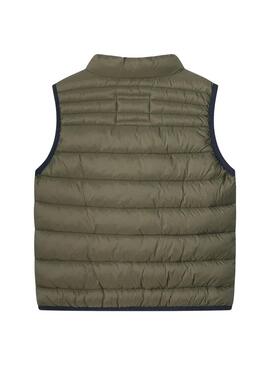 Gilet Pepe Jeans trapuntato Ahron verde per bambino.