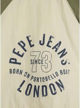 Giacca Pepe Jeans Noel beige e verde per bambino