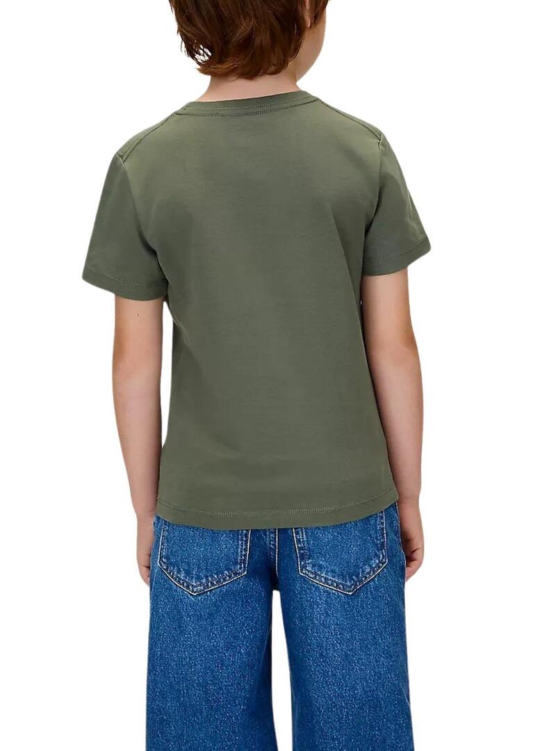Maglietta Calvin Klein Monogram verde per bambino.