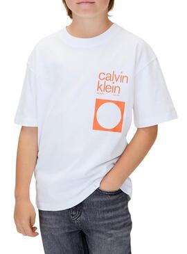 Maglietta Calvin Klein City bianca per bambino