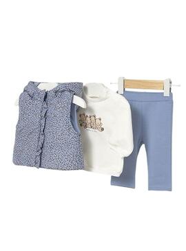Tuta Mayoral con gilet stampato blu baby