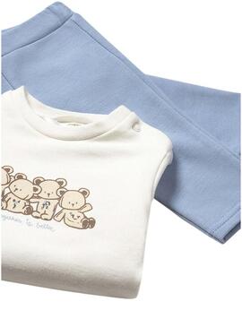 Tuta Mayoral con gilet stampato blu baby