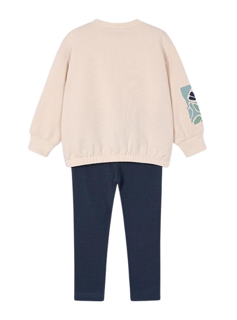 Set Mayoral leggings e felpa beige bambina