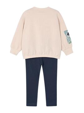Set Mayoral leggings e felpa beige bambina