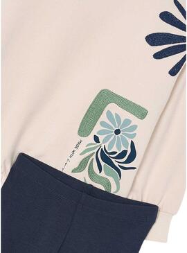 Set Mayoral leggings e felpa beige bambina