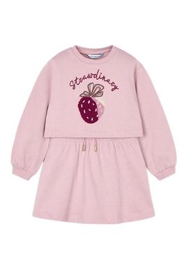 Abito Myoral con felpa rosa per bambina.