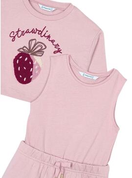 Abito Myoral con felpa rosa per bambina.