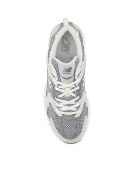 Scarpe da ginnastica New Balance 530 bianche e grigie per donna