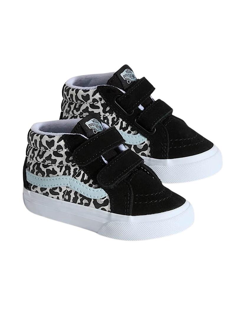 Scarpe Vans Sk8-Mid Leopardo per bambina piccola.