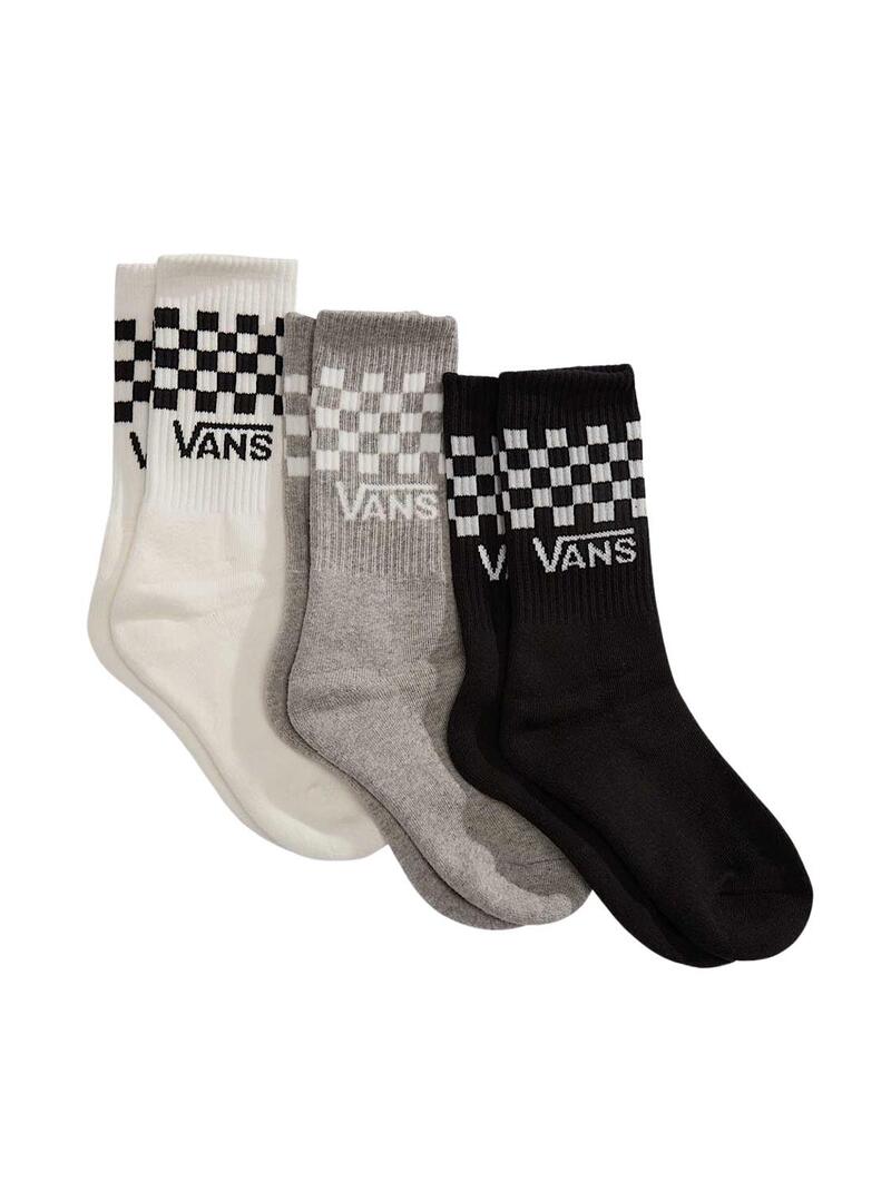 Pacco di 3 calze Vans Classic Check per bambini