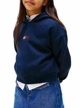 Felpa Tommy Hilfiger Rhine Flag blu marino ragazza