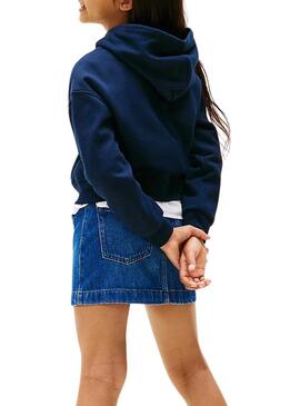 Felpa Tommy Hilfiger Rhine Flag blu marino ragazza