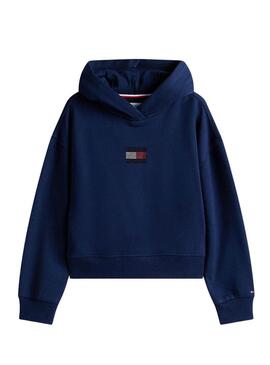 Felpa Tommy Hilfiger Rhine Flag blu marino ragazza