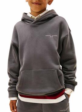 Felpa Tommy Hilfiger Mini Corp grigia per bambini