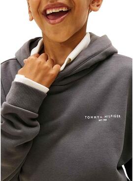 Felpa Tommy Hilfiger Mini Corp grigia per bambini