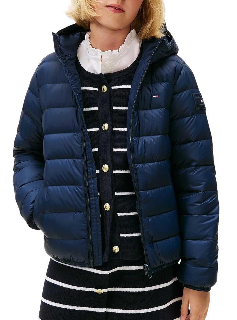 Giacca trapuntata Tommy Hilfiger blu navy per bambini