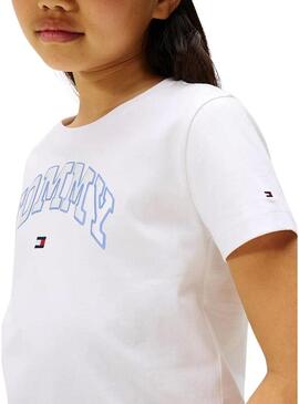 Maglietta Tommy Hilfiger Varsity logo bianco ragazza