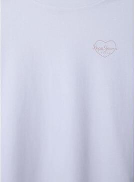 Maglietta Pepe Jeans Amanda logo bianco per ragazza