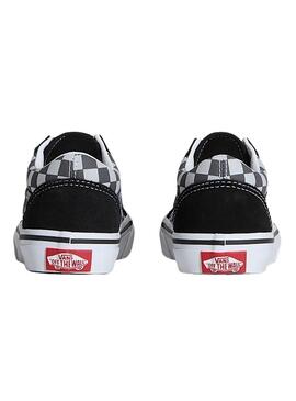 Scarpe Old Skool a quadri grigi per ragazzi e ragazze.