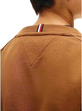 Felpa Tommy Hilfiger Varsity marrone per bambino.