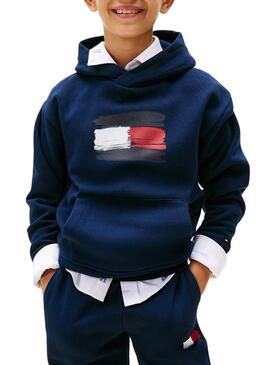 Felpa bambino Tommy Hilfiger Flag Archive blu marino