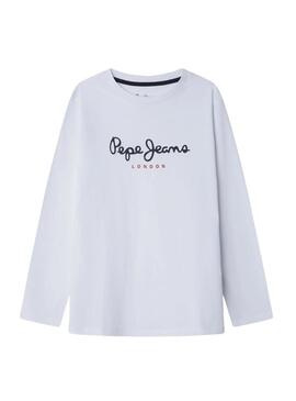 Maglietta Pepe Jeans New Herman con logo bianco per bambino