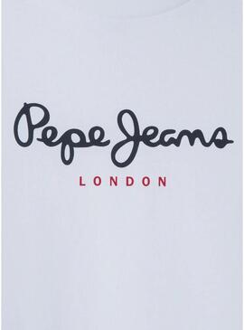Maglietta Pepe Jeans New Herman con logo bianco per bambino