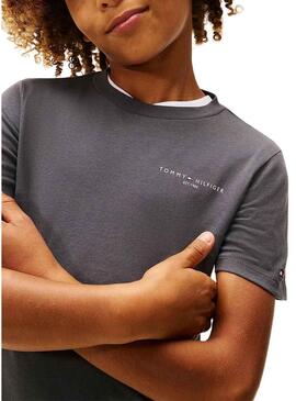 Maglietta Tommy Hilfiger Mini Corp grigia per bambini