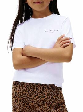 Maglietta Tommy Hilfiger Mini Corp bianca per bambini.