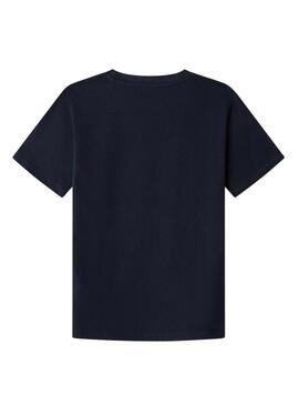 Maglietta Pepe Jeans New Art logo blu marino per bambino