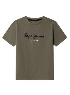 Maglietta Pepe Jeans New Art logo verde per bambino