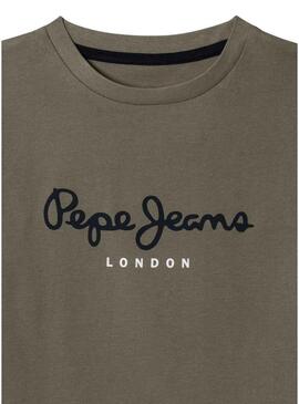 Maglietta Pepe Jeans New Art logo verde per bambino