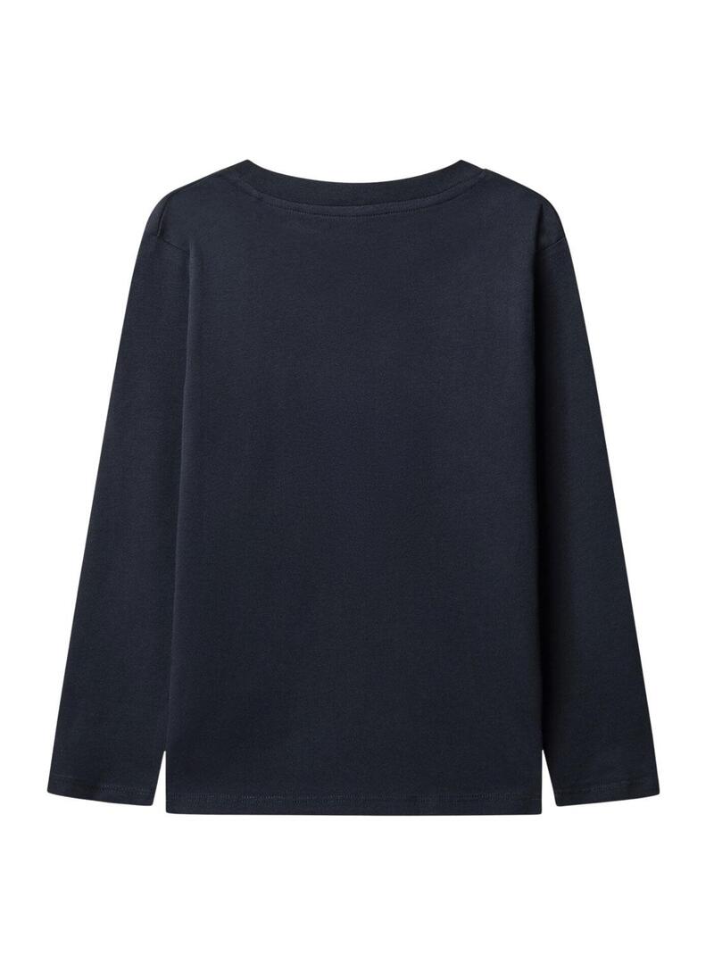 Maglietta Pepe Jeans New Herman logo marino bambino