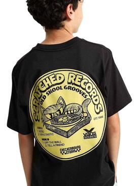 Maglietta Vans Scratched Records nera per bambino