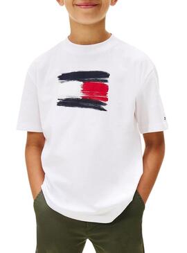 Maglietta bambino bianca Tommy Hilfiger Flag Archive