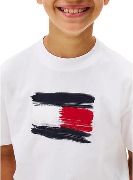 Maglietta bambino bianca Tommy Hilfiger Flag Archive
