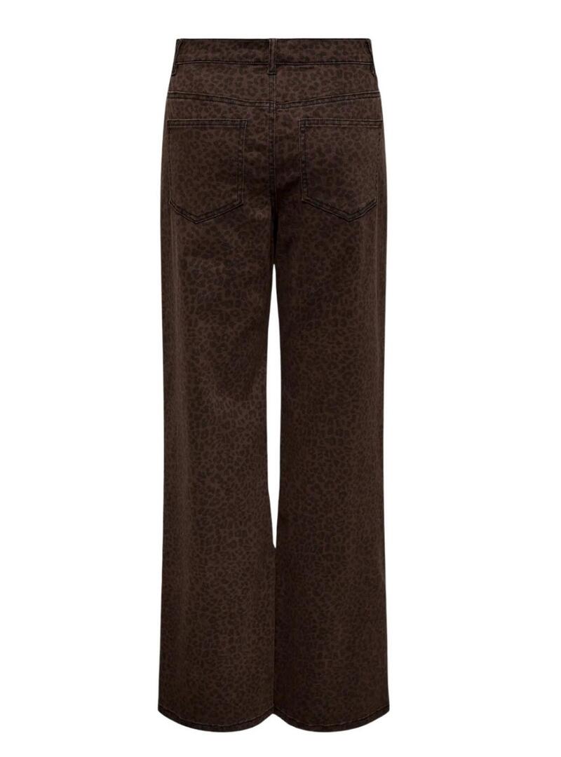 Pantaloni Only Madison stampa animale bordeaux per donna