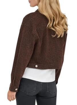 Giacca di jeans Only Anlie stampa animalier bordeaux