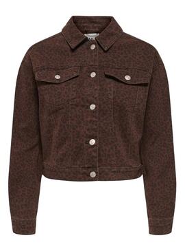 Giacca di jeans Only Anlie stampa animalier bordeaux